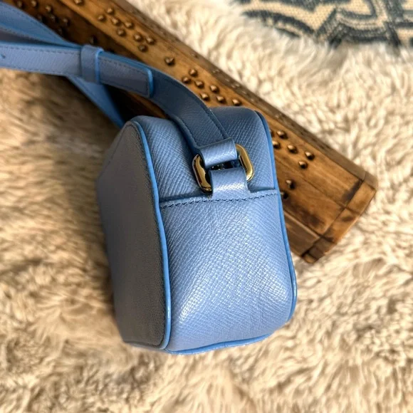 Smythson Camera Bag in Panama blue crossbody - Picture 8 of 13